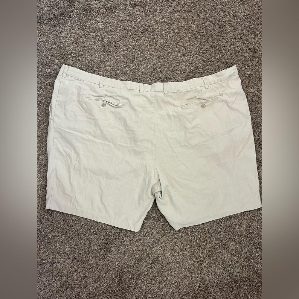 Tommy Bahama Silk Cotton Shorts Mens 56RTan Khaki Flat Front Chino Casual - Picture 5 of 7